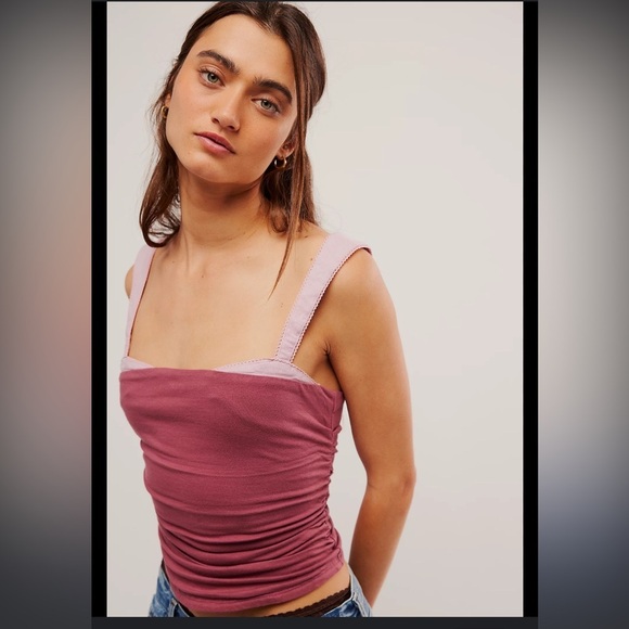 Free People Two-Tone Crop Tank Top Size xl - Picture 1 of 5